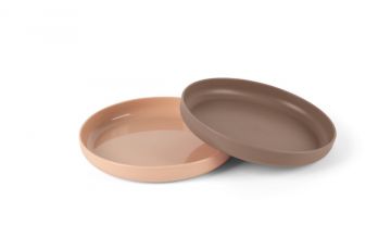 tiny biobased dinner plate set - tan/mocha